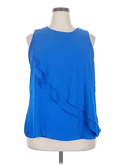Pre-owned Worthington Tank Top Blue Crew Neck Tops
