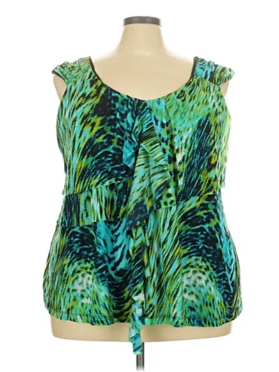 Pre-owned Worthington Tank Top Green Open Neckline Tops