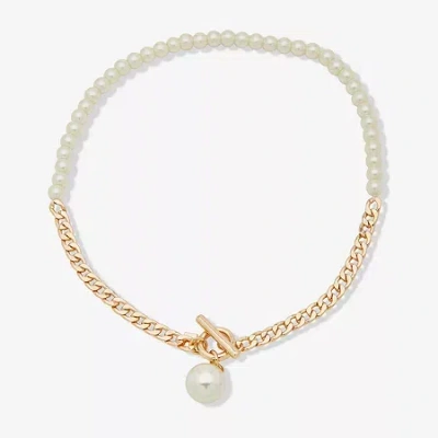 Worthington Toggle Pendant Womens White Simulated Pearl 19 Inch Pendant Necklace