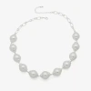 Worthington Womens 16 Inch Collar Necklace In White