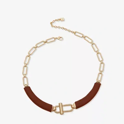 Worthington Womens 17 Inch Collar Necklace In Gold