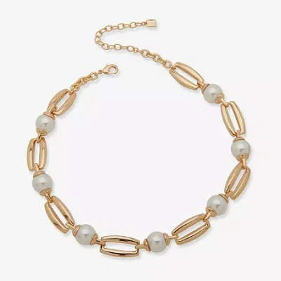 Worthington Womens 17 Inch Collar Necklace In Gold