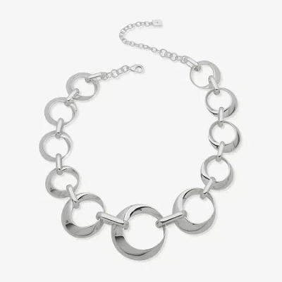 Worthington Womens 18 Inch Collar Necklace In Silver