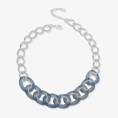 Worthington Womens 20 Inch Collar Necklace In Blue