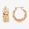 Worthington Womens 24.9mm Hoop Earrings In Gold