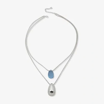 Worthington Womens 30 Inch Pendant Necklace In Blue