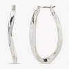 Worthington Womens 38.1mm Hoop Earrings In Silver