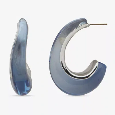 Worthington Womens 43.4mm Hoop Earrings In Blue