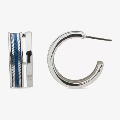 Worthington Womens 65.5mm Hoop Earrings In Blue