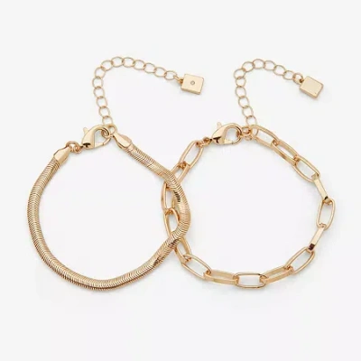 Worthington Womens 7.5 Inch Chain Bracelet In Gold