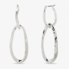 Worthington Womens 76.2mm Hoop Earrings In Metallic