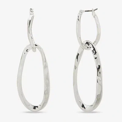 Worthington Womens 76.2mm Hoop Earrings In Metallic