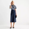Worthington Womens A-line Skirt In Blue