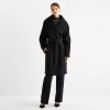 Worthington Womens Belted Heavyweight Coat In Black