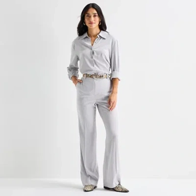 Worthington Womens Bootcut High Rise Trouser In Gray