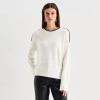 Worthington Womens Crew Neck Long Sleeve Pullover Sweater In White