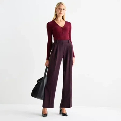 Worthington Womens Everyday Pant In Purple