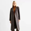 Worthington Womens Faux Leather Lightweight Trench Coat In Brown