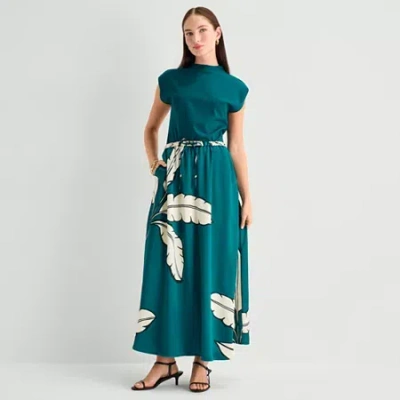 Worthington Womens Maxi Skirt In Green