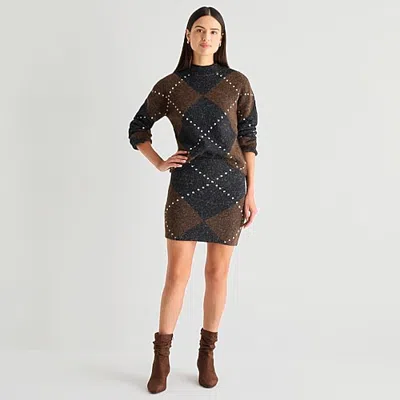 Worthington Womens Mid Rise Sweater Pencil Skirt In Multi