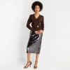 Worthington Womens Midi Pencil Skirt In Brown