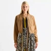 Worthington Womens Midweight Bomber Jacket In Brown