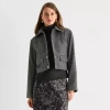 Worthington Womens Midweight Cropped Jacket In Black