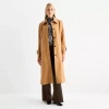 Worthington Womens Midweight Trench Coat In Brown