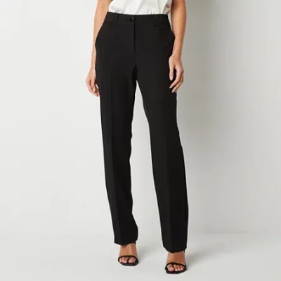 Worthington Womens Modern Straight Trouser In Black