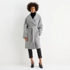 Worthington Womens Plus Belted Heavyweight Coat In Gray