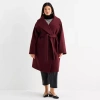 Worthington Womens Plus Belted Heavyweight Coat In Red