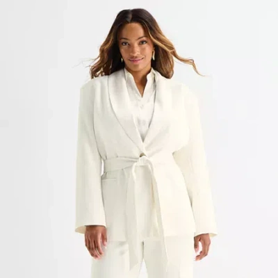 Worthington Womens Plus Blazer In White