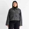 Worthington Womens Plus Midweight Cropped Jacket In Black
