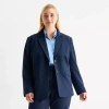 Worthington Womens Plus Regular Fit Blazer In Blue