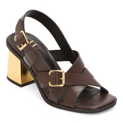 Worthington Womens Rusk Heeled Sandals In Brown