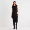 Worthington Womens Sleeveless Midi Bodycon Dress In Black
