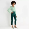 Worthington Womens Slim High Rise Pant In Green