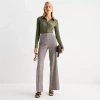 Worthington Womens Tall Fit And Flare Pant In Brown