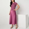 Worthington Womens Tall Midi A-line Skirt In Pink