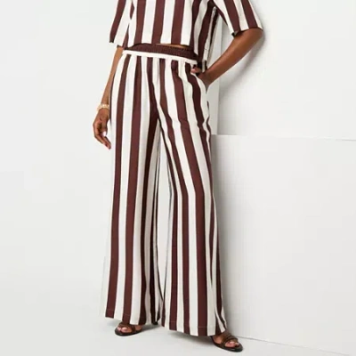 Worthington Womens Tall Wide Leg Pull-on Pant In Brown