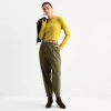 Worthington Womens Tapered Pleated Pant In Green