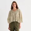 Worthington Womens V Neck Long Sleeve Blouse In Sand