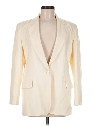 Pre-owned Worthington Wool Blazer Jacket In Ivory