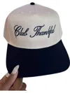 Worthy Hat Co. Club Thankful Embroidered Hat In Navy In Blue