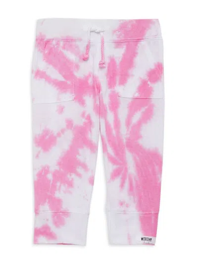 Worthy Threads Kids' Baby Girl's & Little Girl's Tie Dye Drawstring Joggers In Pink