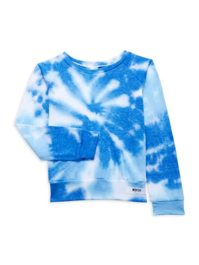 Worthy Threads Kids' Baby Girl's, Little Girl's & Girl's Tie Dye Crewneck Sweatshirt In Blue