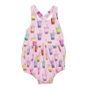 Worthy Threads Babies'  Cross Back Bubble Romper In Boba
