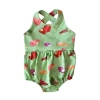 Worthy Threads Babies'  Cross Back Bubble Romper In Greens Market