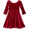 Worthy Threads Embroidered Velvet Holiday Twirly Dress In Multi