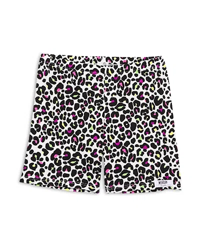 WORTHY THREADS GIRLS' BIKER SHORTS IN NEON LEOPARD - LITTLE KID, BIG KID